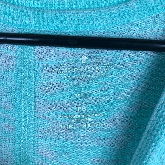 St Johns Bay Womens Sweatshirt Blue Active Petite Lightweight Long Sleeve SP - Picture 6 of 13